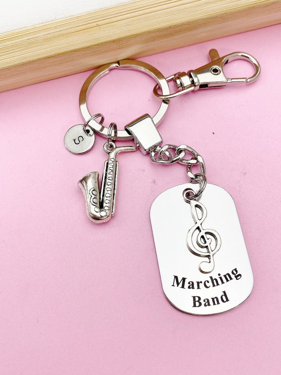 Alto Saxophone Keychain, Sax, Personalized Customized Jewelry