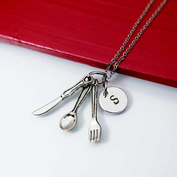 Cutlery Kitchen Utensil Food Drink Chef Necklace, Foodie Gift, N2028