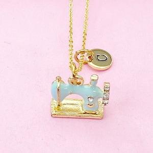 Sewing Machine Charm Necklace, Gold Sewing Machine Charm, Quilting Friend Gifts, N398D