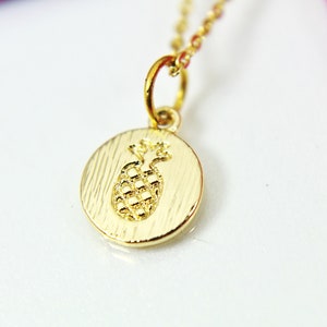 Gold Pineapple Necklace, Pineapple Charm, Food Fruit Charm, Foodie Gift, Dainty Necklace, Delicate Jewelry, Minimal Necklace, G2450