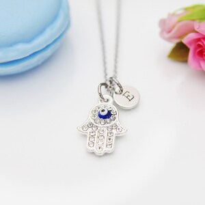 Evil Eye Hand Necklace, Birthday Gift, Layering Necklace, Dainty Gold Necklace, Personalized Gift, N4200