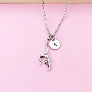 Silver Gymnast Charm Necklace, Personalized Gift, N4742B