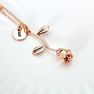 Rose Gold Rose Necklace, Mother's Day Gift, Garden Gifts, Girlfriend Gift, image 8