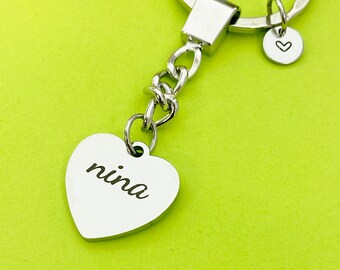 Best Christmas Gift for Nina, Stainless Steel Nina Keychain, Nina Jewelry Personalized Customized Monogram Jewelry, D332