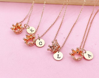 Rose Gold Crown Necklace, Crown Charm, Fantasy Gift, Dainty Necklace, Delicate Jewelry, Minimal Necklace, Personalized Gift, N5597C