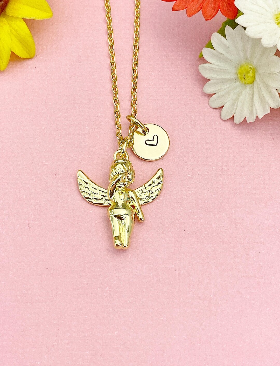 Angel Chain Angel Necklace, Gold Angel Pendant Jewelry Protection Gift, N7184 - Etsy