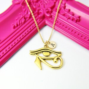 Gold Egyptian Eye of Horus Charm Necklace, N670
