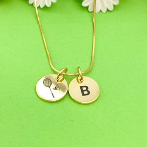 Gold Badminton Necklace, Badminton Keychain, Badminton Bracelet, Optional, Badminton Gifts, Badminton Jewelry, D249