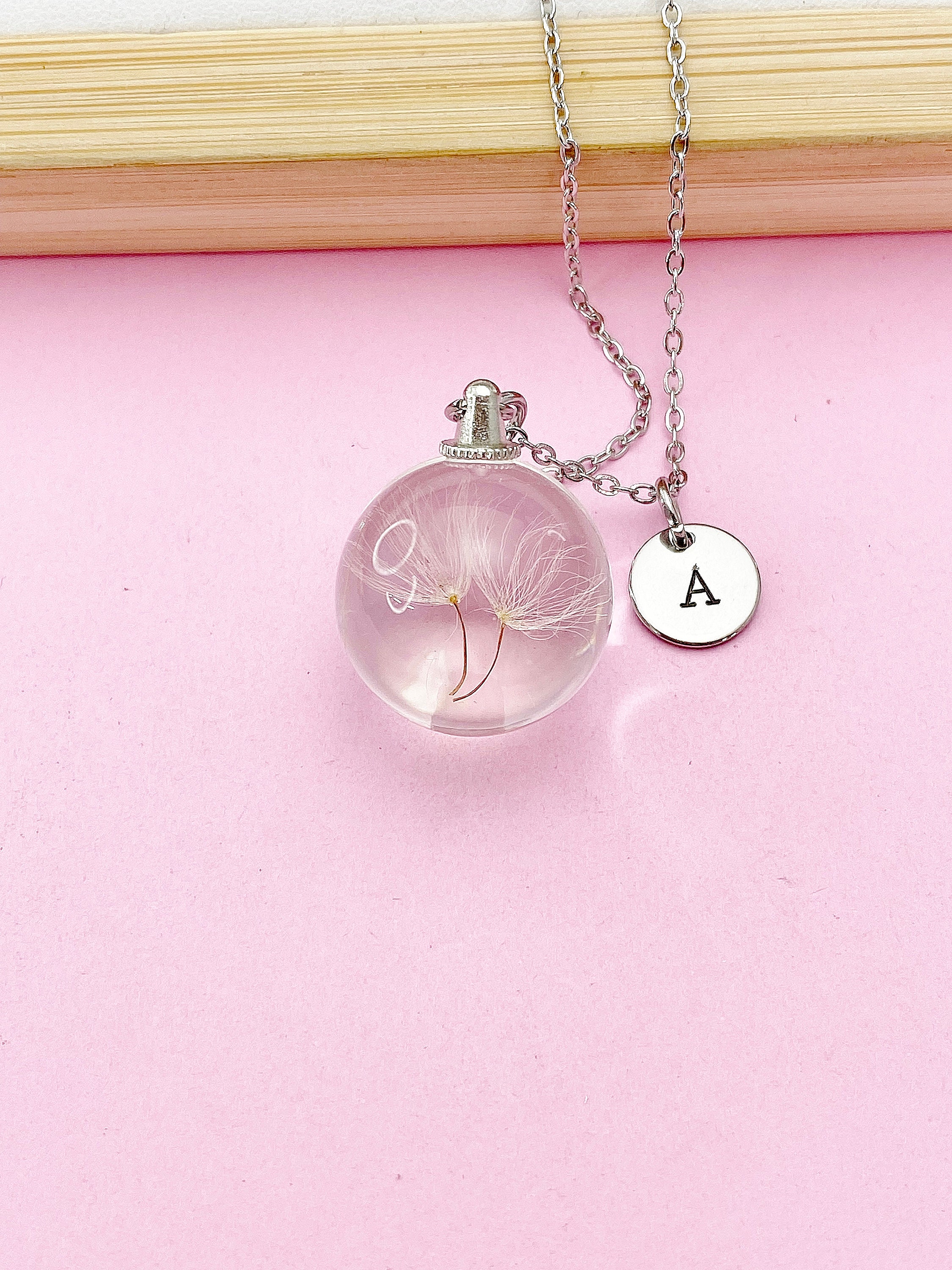 Collier pissenlit meilleur cadeau de Noël, pissenlit de souhaits, cadeaux d'anniversaire, bijoux de terrarium, bijoux fleurs pressées, cadeau de jardinage, N200