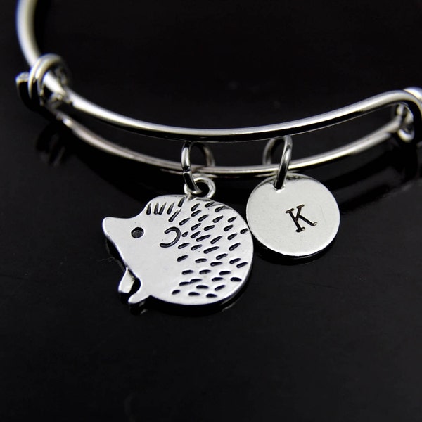 Silver Hedgehog Charm Bracelet Hedgehog Porcupine Pet Gifts Ideas Personalized Customized Made to Order, N2243