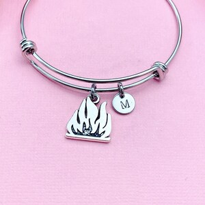 Campfire Charm Silver Bracelet, Burning Fire Flames, N5834A