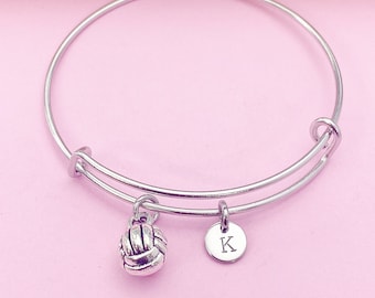 Silver Water Polo Charm Bracelet Water Polo Sport Gifts Ideas Personalized Customized Monogram Made to Order Jewelry, AN908