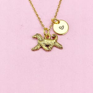 Gold Afghan Hound Charm Necklace, N487
