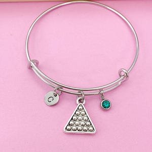 Silver Pool Table Rack Bracelet, Billiards Bracelet, Snooker Charm, Billiards Jewelry, Personalized Gift, N977