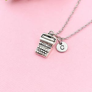 Silver Typewriter Charm Necklace, N567