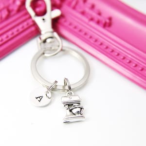 Silver Kitchen Mixer Charm Keychain,  Baker Gift, Chef Gift, Foodie Gift, , Personalized Gift, N1591