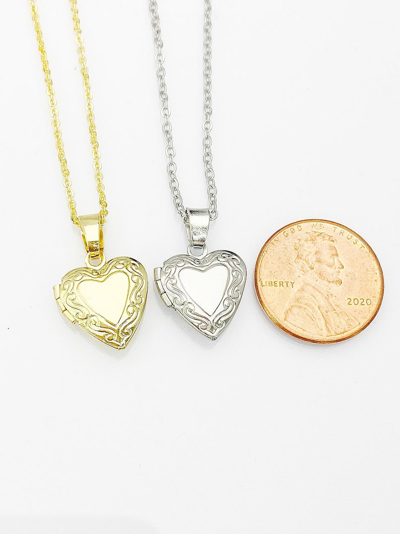 Silver Tiny Heart Locket Necklace, Best Valentine Gift, Delicate Necklace, Dainty, Simple, Minimalist, Gold Chain Necklace, N5077 image 9