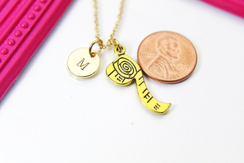Gold Tape Measure Charm Necklace Tape Measure Sewing Etsy
