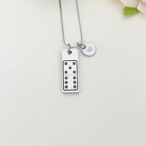Dominoes Necklace Stainless Steel Jewelry, Best Seller Christmas Gifts for Dominoes Game Players, D094