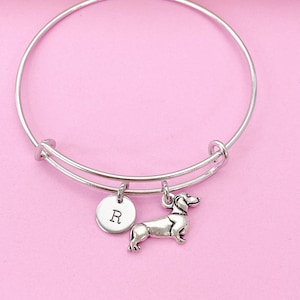 Silver Dachshund Charm Bracelet, N245B