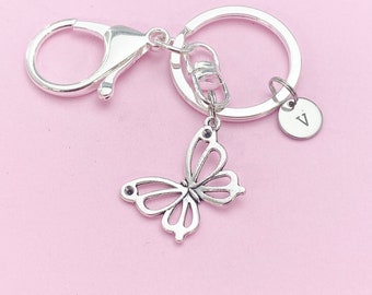 Silver Butterfly Charm Keychain, N131R