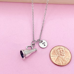 Cheerleader Megaphone Charm Necklace, Initial Pendant bild 9