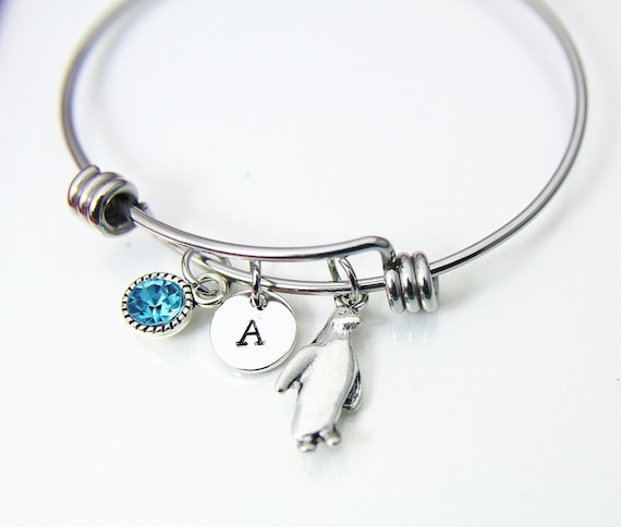 Penguin charm bracelet silver plated metal bangle link chain bracelet Penguin charm bracelet silver plated metal bangle link chain bracelet