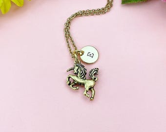 Gold Unicorn Charm Necklace – Magical Jewelry Gift for Girls & Women, N499