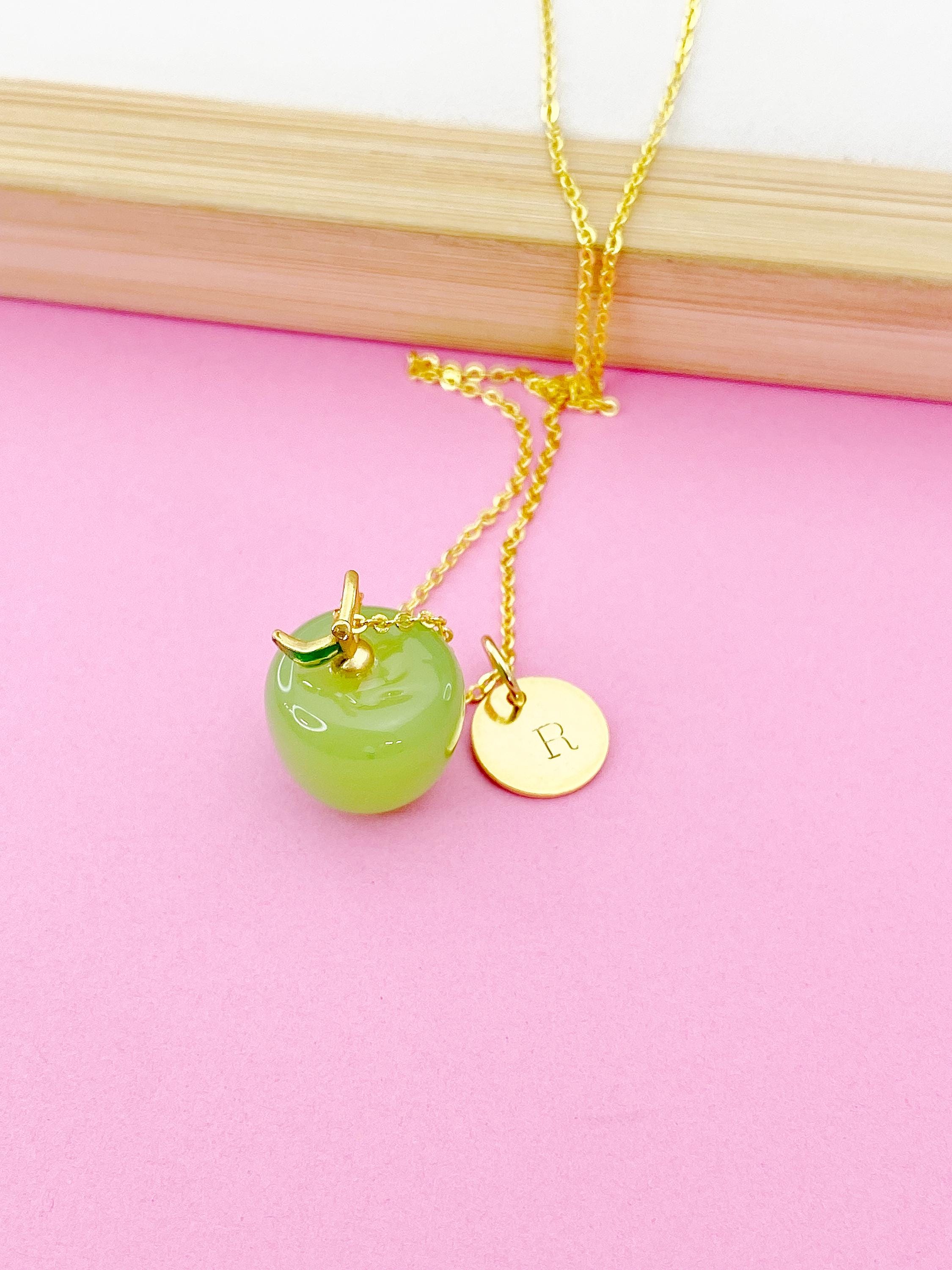 アクセサリー Apples Gold Apple Charm Necklace, Fruit Green Apple Charm, N4998 - Etsy