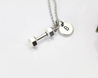 Sports Dumbbell Stainless Steel Pendant Necklace for Men Women Jewelry Choker Sports Dumbbell Stainless Steel Pendant Necklace for Men Women Jewelry Choker