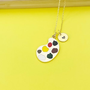 Gold Artist Palette Charm Necklace, N4980B