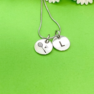 Silver Badminton Necklace Bracelet Keychain Optional Best Christmas Gifts, Personalized Customized Monogram Jewelry, D229