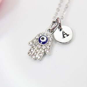 Evil Eye Hand Necklace, Birthday Gift, Layering Necklace, Dainty Gold Necklace, Personalized Gift, N4204