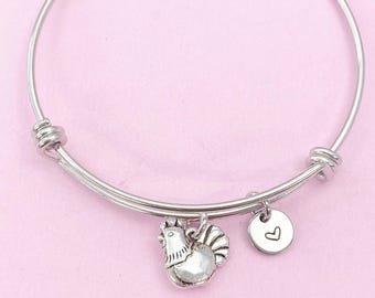 Chicken Charm Silver Bracelet, B310B