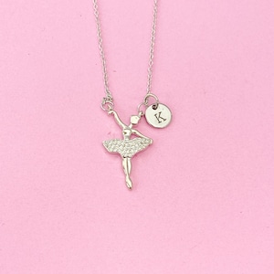 Silver Ballet Dance Girl Charm Necklace, Ballet Necklace, Ballet Gift, Dance School Gift, Ballet School Gift, Ballet Gift, N5015