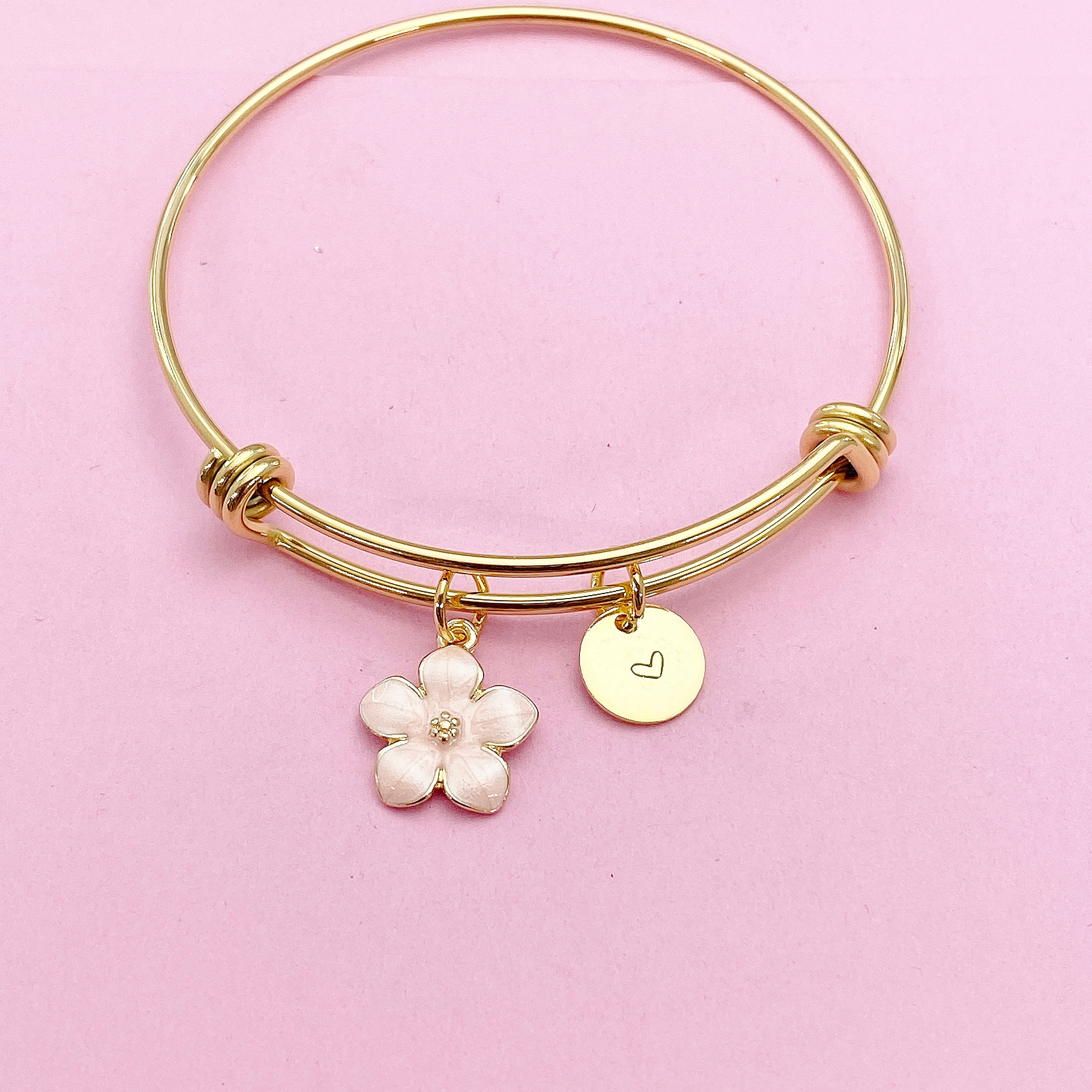 Magnolias Bracelet, Gold Flower Bracelet Gift, Personalized Gift, N1956C