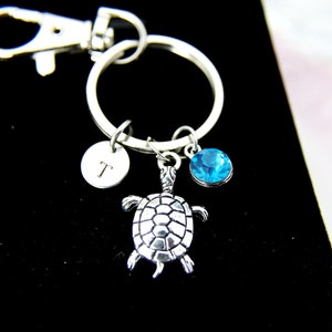 Turtle Charm Keychain, Turtle Love Pet Gifts Idea, Personalized Made to Order Jewelry, N1248A