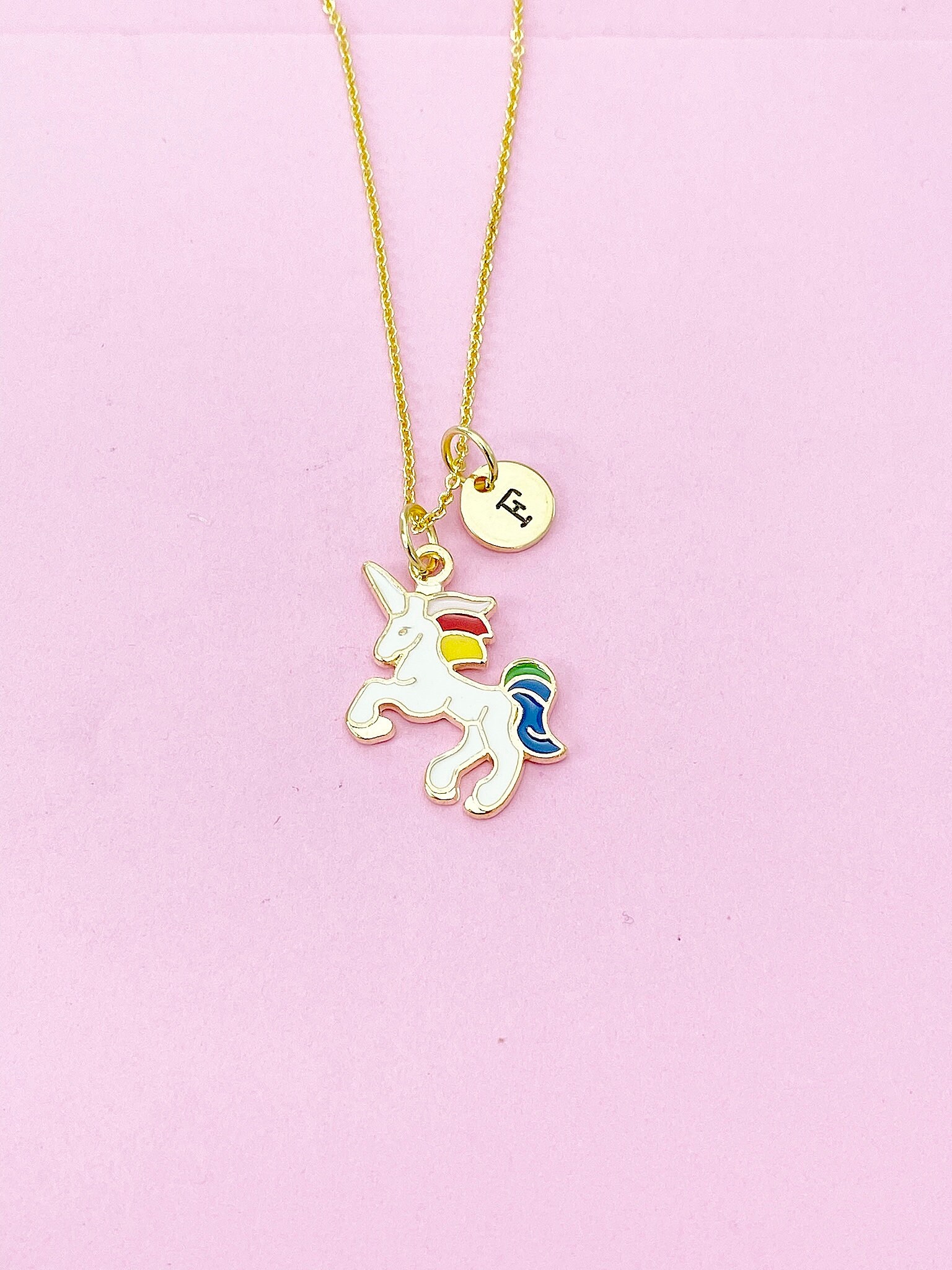 Unicorn Necklace, Rainbow Unicorn, N4358 - Etsy
