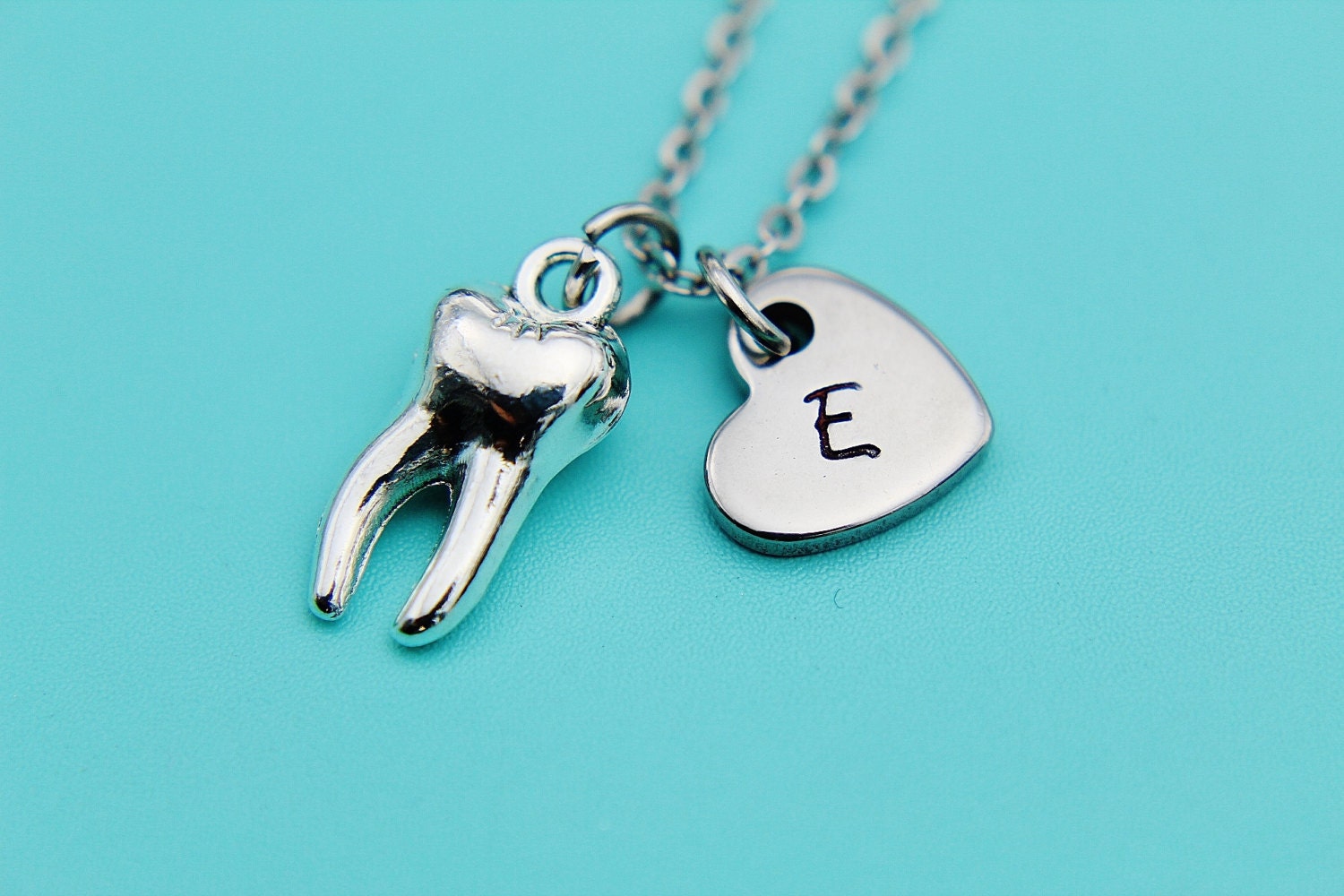 Tooth Charm Necklace Silver Tooth Charm Dental Necklace Dental Etsy
