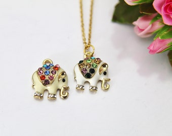 Elephant Necklace, Gold Elephant Necklace, Elephant Charm, Animal Charm, Pet Gift, Personalized Gift, Best Friend Gift, Girlfriend Gift