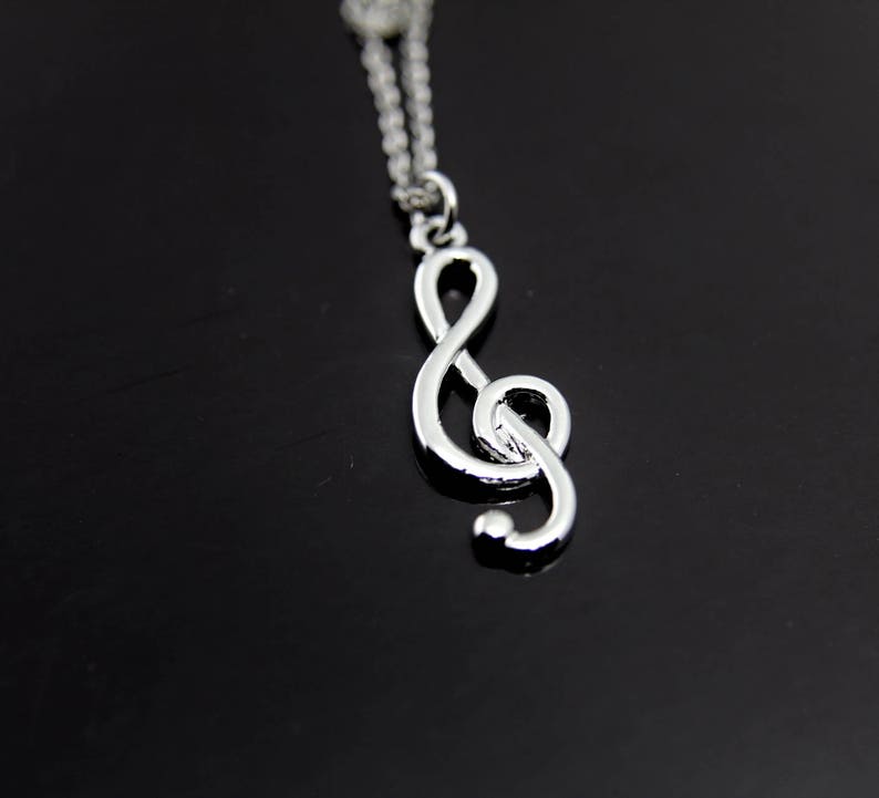 Music Gift Orchestras Girl Gift Musician Gift Music Teacher Gift Music Melody Treble Clef Charm Necklace Music Note Charm Personalized