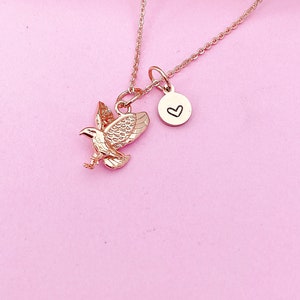 Gold Rose Gold or Silver Flying Eagle Charm Necklace Personalized Customized Made to Order Jewelry, CN348