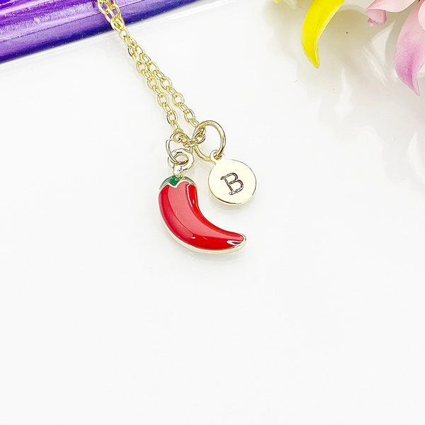 Red Chili Pepper Necklace Red Hot Chili Pepper Spicy Jewelry Gift, N4830