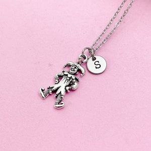 Silver Jester Charm Necklace Joker Personalized Customized Charm Necklace, N771