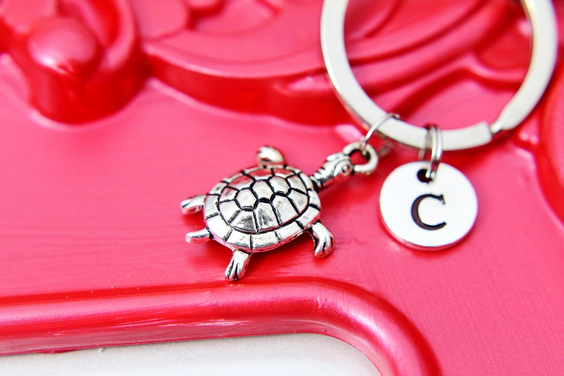 Tortoise Keychain Turtle Keychain Turtle Charm Personalized Etsy Italia