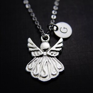 Guardian Angel Necklace Silver Angel Charm Necklace Angel jewelry Personalized Necklace Christmas Holiday Jewelry