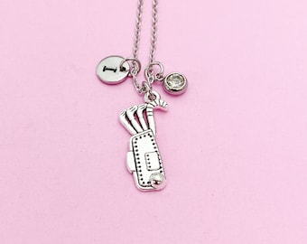 Silver Golf Club Charm Necklace, N1945