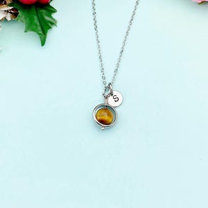 Gold or Silver Tiger Eye Necklace, Natural Gemstone Jewelry, N4691A image 3