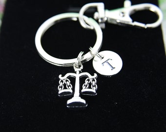 Judge Keychain, Lawyer Keychain, Attorney Keychain, Silver Justice Scale Charm, Scale Charm, Judge Gift, Lawyer Gift, Attorney Gift, N1387B