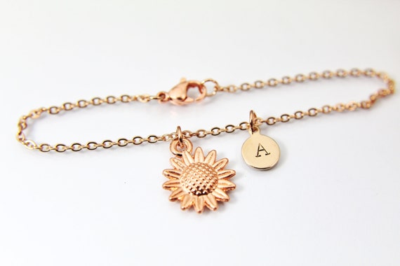 Rose gold sunflower best sale bracelet